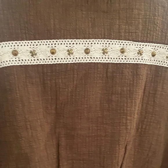 POL Brown Bomber Jacket with Cream Details - Picture 8 of 9